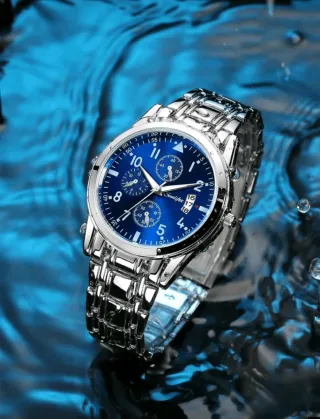 Reloj hombre Azul y Plateado