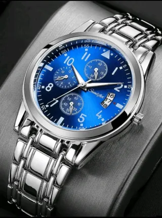 Reloj hombre Azul y Plateado
