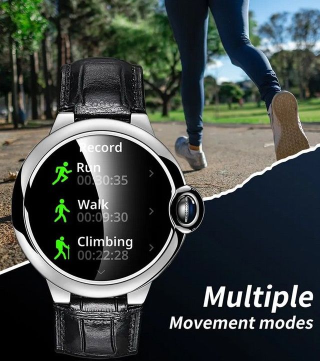 Smartwatch AW28 - Metal, Piel, IP67