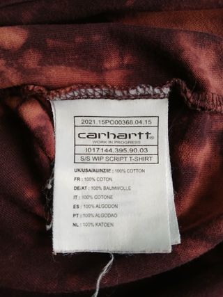 carhartt tshirt tie dye size S red