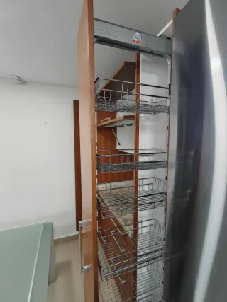 Mueble Cocina Desayunador Madera y Cristal