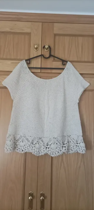Suéter Crochet Beige Talla XL