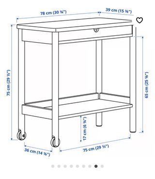 Carrito RÖNNINGE abedul 78x39 cm