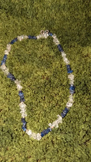 Collana quarzo e tenet,veri minerali pietre