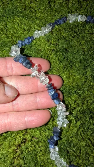 Collana quarzo e tenet,veri minerali pietre