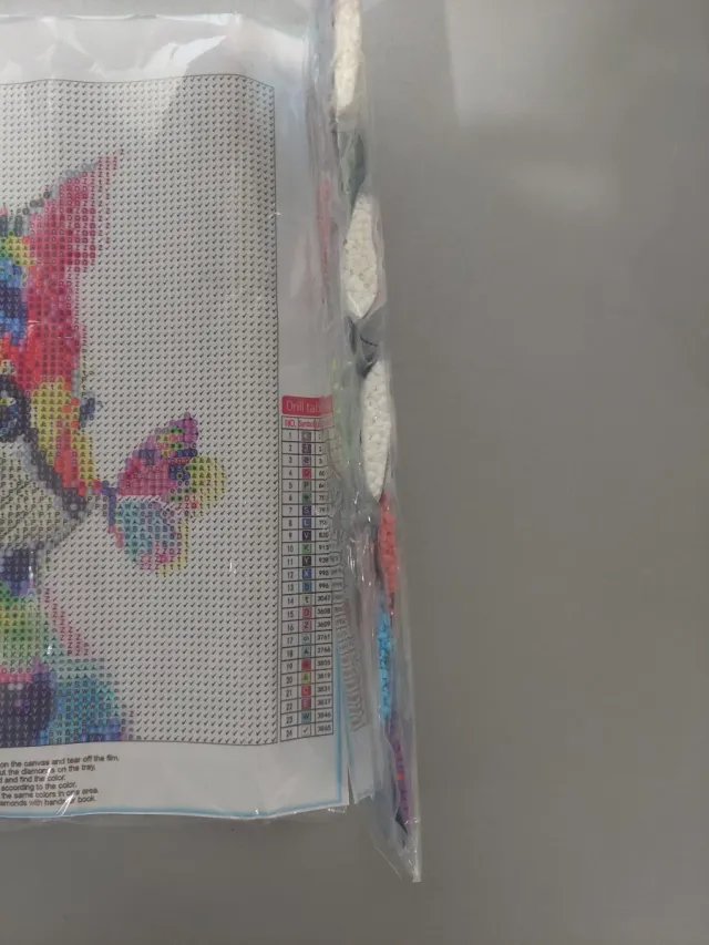 Cuadro Diamantes 5D Gato Colores 30x30