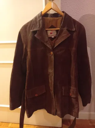 Cazadora ante marrón BENNETT cinturón Talla M