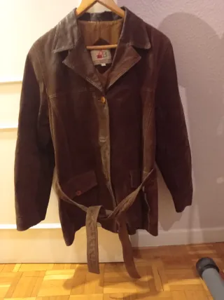 Cazadora ante marrón BENNETT cinturón Talla M