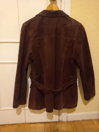 Cazadora ante marrón BENNETT cinturón Talla M