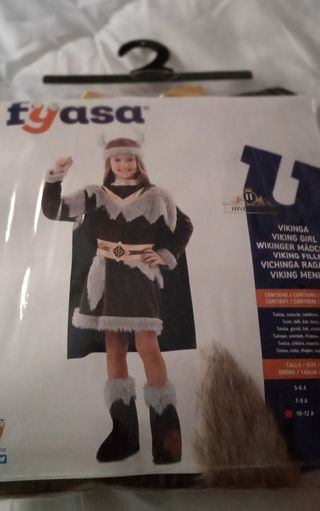 Disfraz Niña Vikinga Talla 10-12 Años