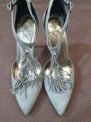 Sandalias Unisa Fiesta Tacón 10cm Gris