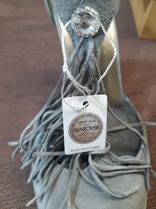 Sandalias Unisa Fiesta Tacón 10cm Gris