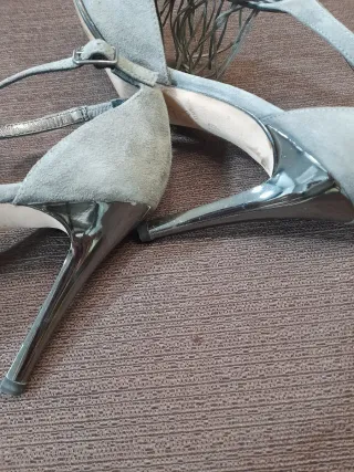 Sandalias Unisa Fiesta Tacón 10cm Gris