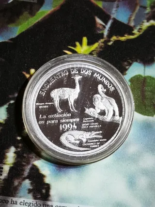 Colección 5 Monedas Plata Encuentro Dos Mundos