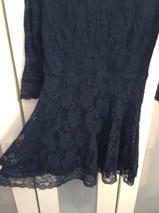 Vestido Bershka Encaje Azul Marino talla L