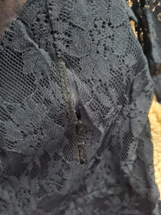 Vestido Bershka Encaje Azul Marino talla L