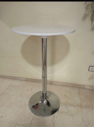 Escritorio redondo madera y metal