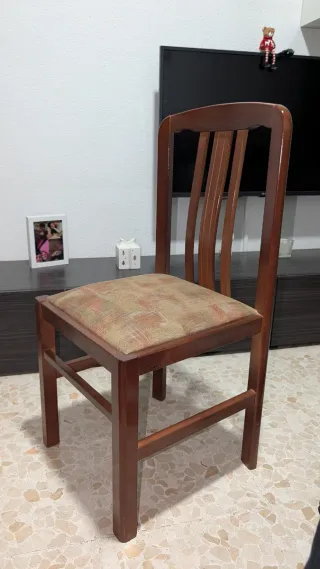 3 Sillas de madera antiguas diseño medio moderno