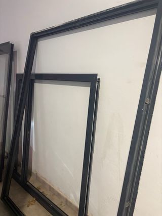 Puerta balconera 2 hojas corredera negra climalit