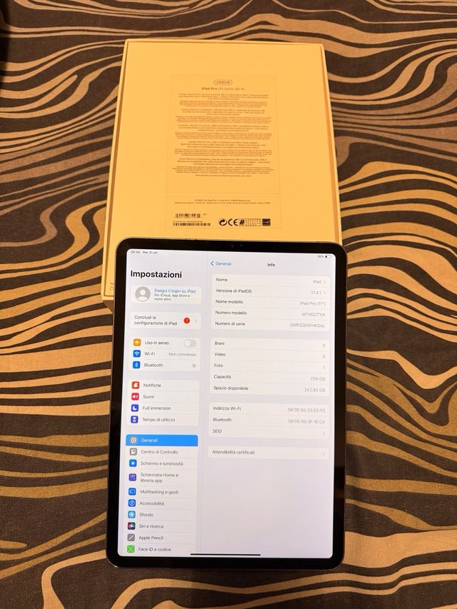 iPad Pro 11 256GB Wi-Fi Grigio