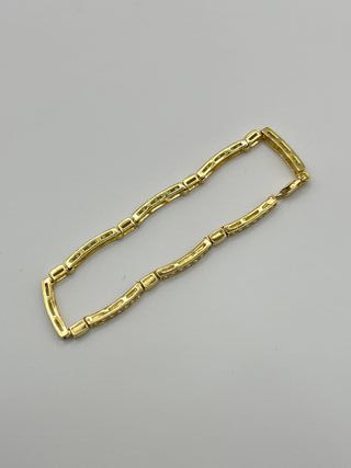 Pulsera Oro 18k Eslabones Circonitas Peso: 10 gr.