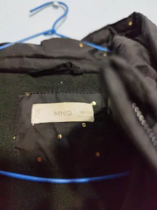 Abrigo plumífero Mango negro estrellas