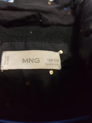 Abrigo plumífero Mango negro estrellas