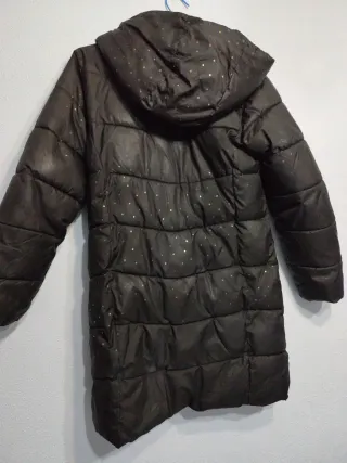 Abrigo plumífero Mango negro estrellas