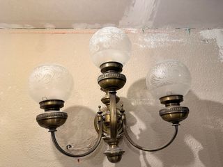 Aplique de pared 3 brazos metal dorado