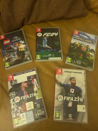 Lote 5 Juegos Nintendo Switch: FIFA, FC24, Minecra