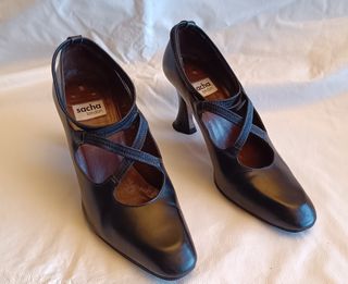 Zapatos negros mujer con tiras - Talla 36