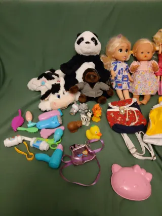 Lote Juguetes Niña: Muñecas y Peluches