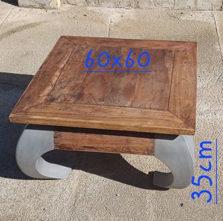 Mesa auxiliar teca 60x60cm
