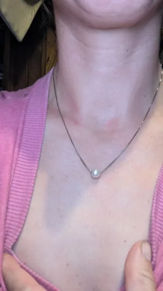 Collana argento con vera perla di mare