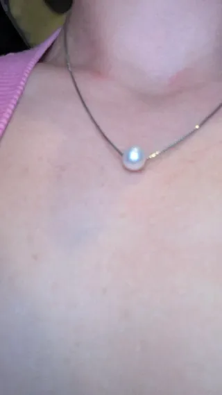 Collana argento con vera perla di mare