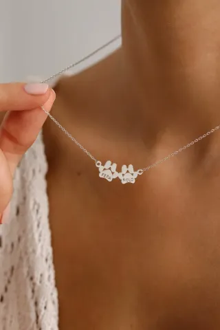 Collar Plata 925 Huellas Personalizado