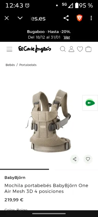 Mochila portabebés Babybjorn