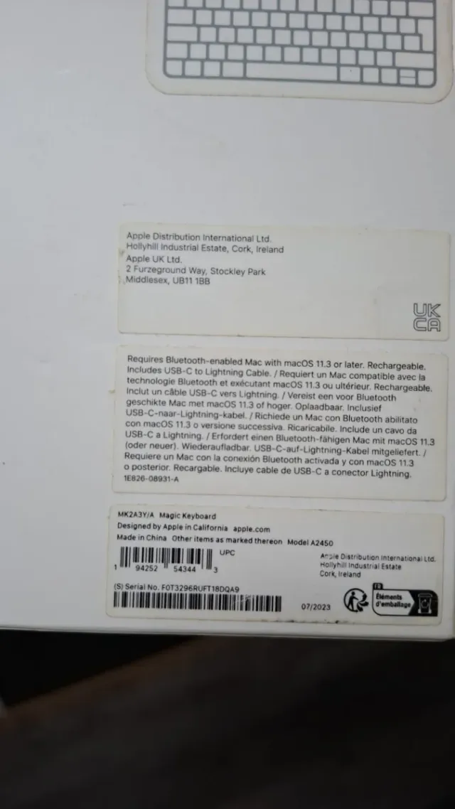 Teclado Magic Keyboard Apple Plata