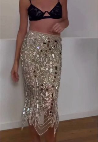 Falda midi Zara lentejuelas Talla L edi  limitada