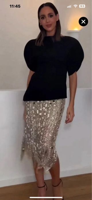 Falda midi Zara lentejuelas Talla L edi  limitada