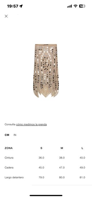 Falda midi Zara lentejuelas Talla L edi  limitada