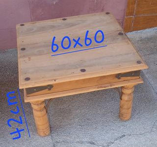 Mesa auxiliar teca 60x60cm