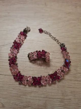 Conjunto Pulsera y Anillo Flores