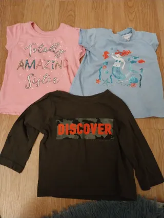 Conjunto 2 T-shirts e 1 manga comprida Criança