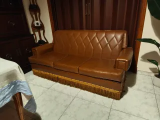Sofá vintage piel marrón