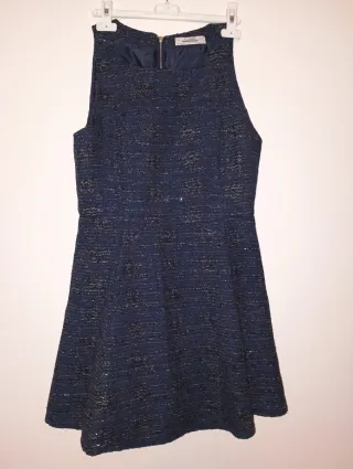 Vestido fiesta azul plateado Talla L