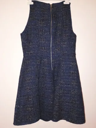 Vestido fiesta azul plateado Talla L