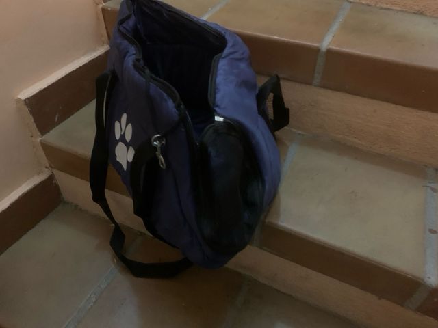 Transportín bolsa para mascotas azul