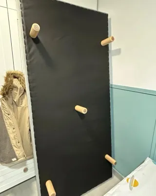 Base Cama 90x200cm Tapizada Gris/Blanco