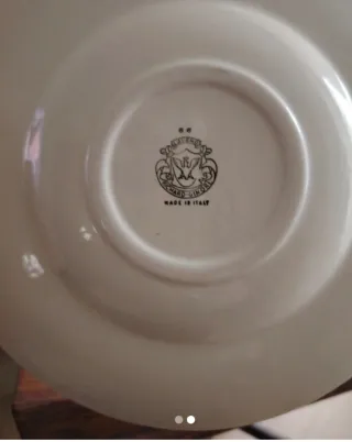 Set 6 Piattini Ceramica Marrone Bianco